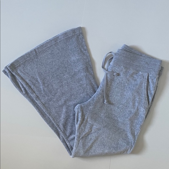 Aerie Gray Flared Sweatpants Velvet Size L - Picture 5 of 6